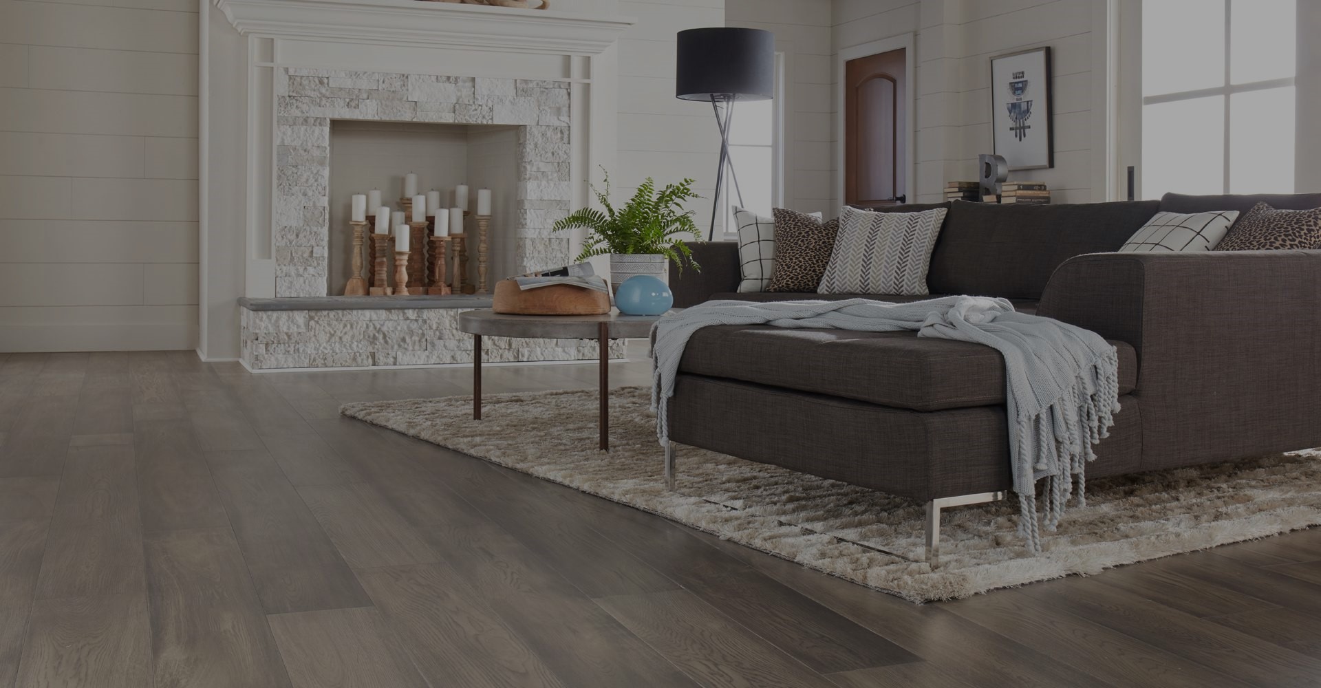 area rug on luxury vinyl plank