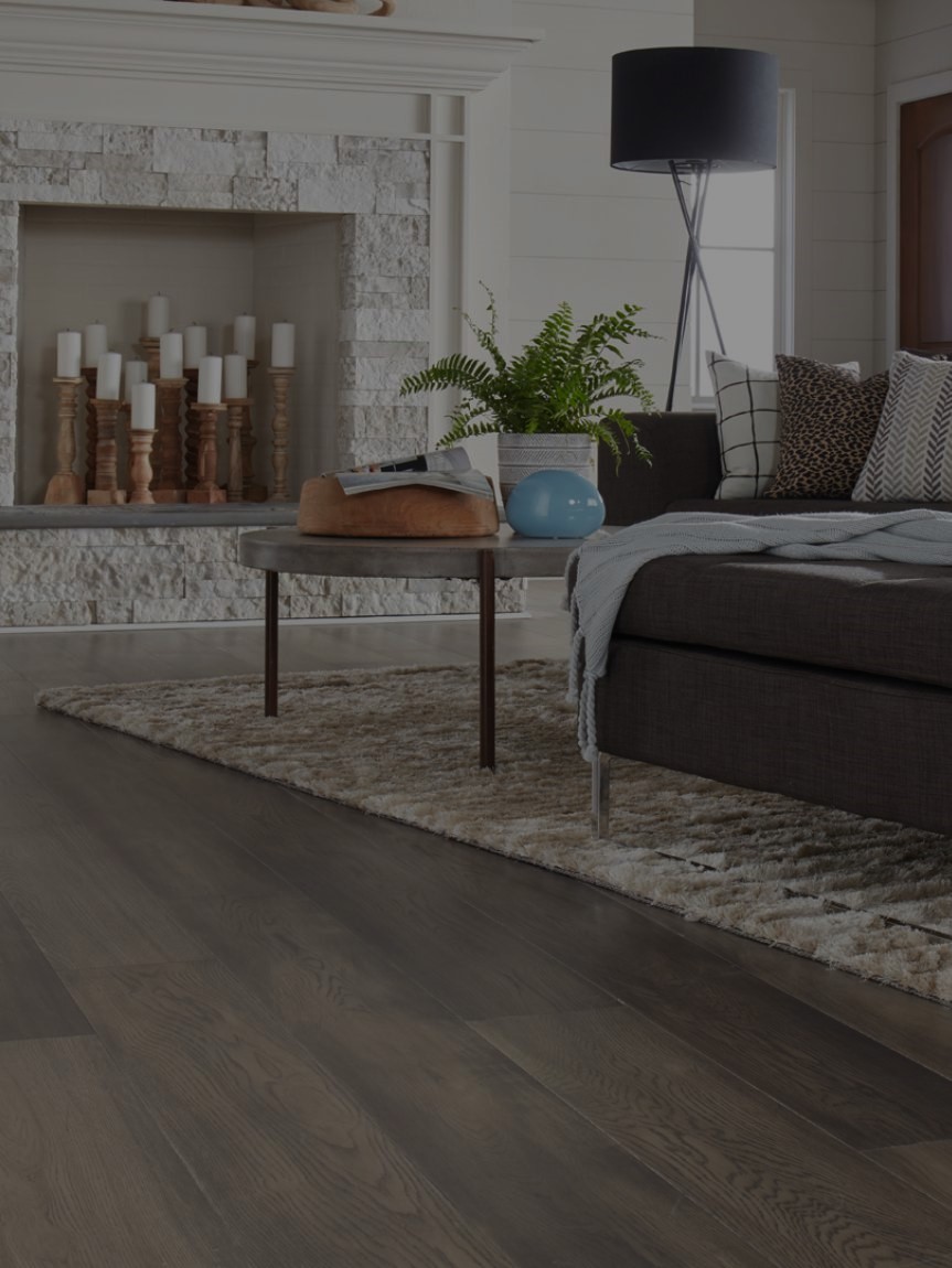 area rug on luxury vinyl plank